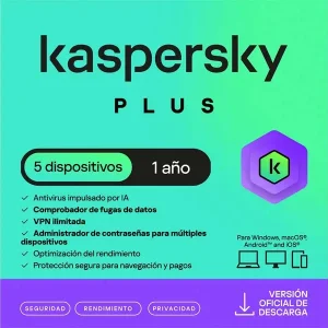 Antivirus Kaspersky Plus 5PC 12 Meses Digital